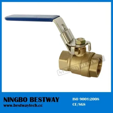 Forged Brass Lockable Ball Valve with Flat Steel Locking Handle
