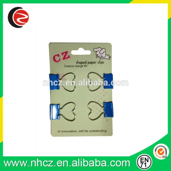 Blue Heart Shaped Binder Clips