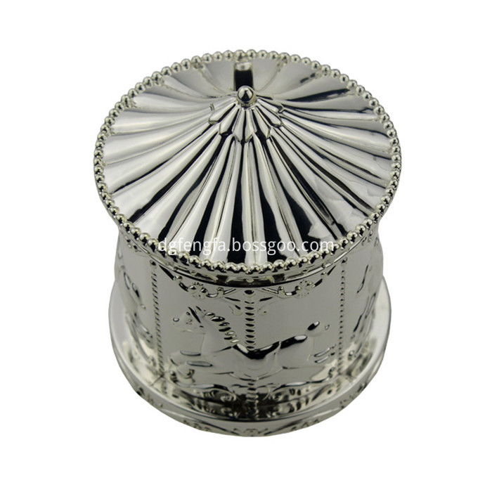 delicate matellic silver high-end merry-go-round shape coin bank delicate matellic silver high-end merry-go-round shape coin bank