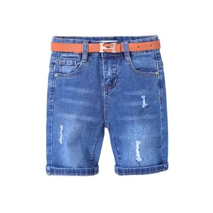 High Quality Boys' Ripped Denim Shorts with Zipper - Custom Wholesale