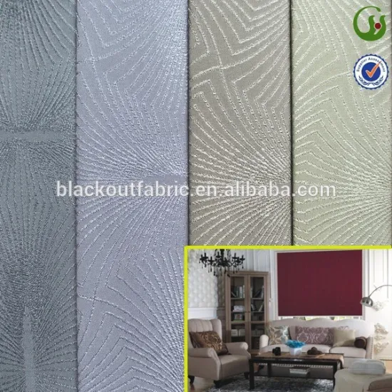 100 polyester jacquard blackout fabric for curtain roman blind with waterproof