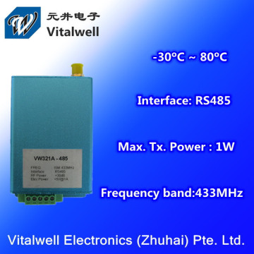 VW321A RF Encryption 1W 433MHz RF Modul 2-FSK 2km RS485 Modul Wireless I/O