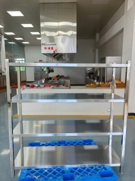 Four-tier flat shelving unit