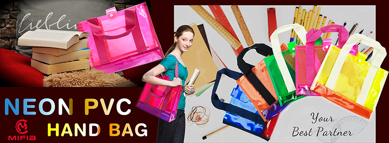 Fashion NEON Color Matching PVC Hand Bag