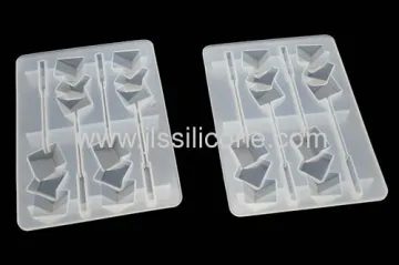 Transparent Silicone Ice Cube Tray With 4 Cubes 