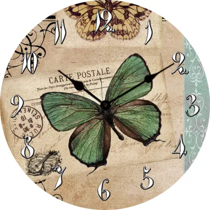 Romantic Flower Art MDF Clock