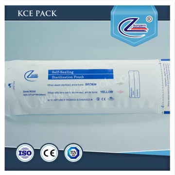 Autoclave sterilization paper pouch with color indicator strip