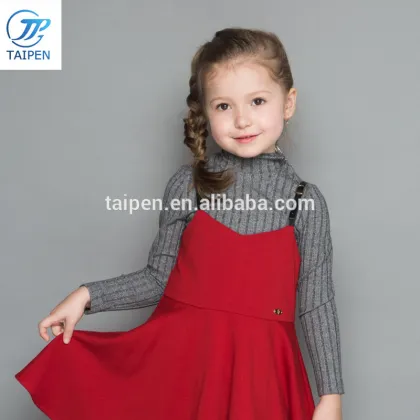 2017 Spring Girls Knnitted T Shirt Kids High Neck Base Shirt Girls Pullover Top