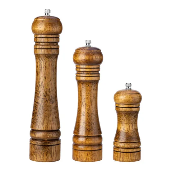 Hot Selling Wooden Glass Salt and Pepper Shakers Set for Kitchen Accessories