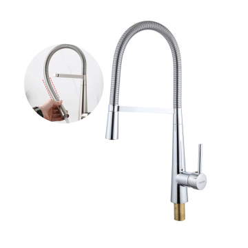 Tay cầm bằng đồng thau kéo xuống vòi bồn rửa nhà bếp linh hoạt với thiết kế hình nón