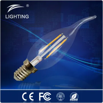 220V 330lm 4w dimmable e14 b22 e27 led candle filament light with CE RoHS