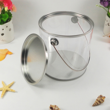 Vente chaude impression pvc étain ronde en plastique bonbons conteneurs