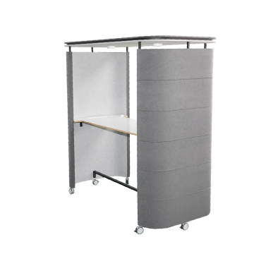 Movable Sound Insulation Felt Partition Office Bar Table Wheeled High Counter Acoustic Privacy Screen Standing Desk