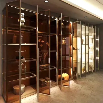 Stainless Steel Glass Wine Display Cabinet with Electronic Temperature Control