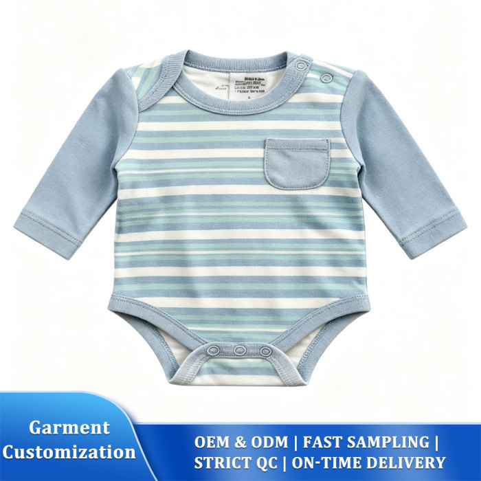 Body per neonato a righe verde blu