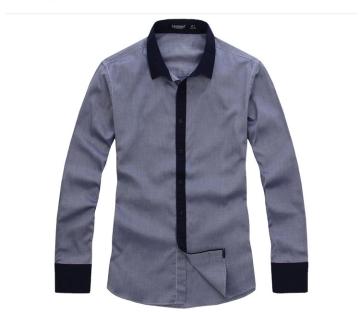 Men Long-Sleeve Contrast Shirt