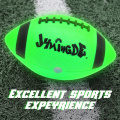 Green led light up bright glowing illuminated football that glows in the dark