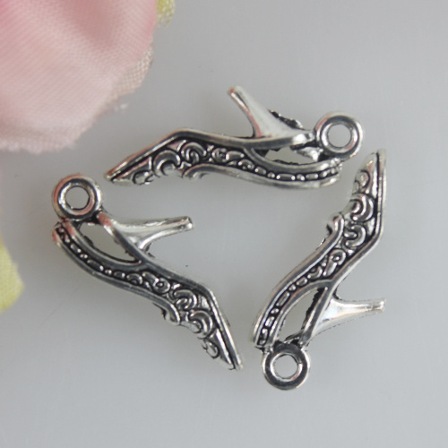 Antieke vergulde hoge hak schoenen Charms hangers voor sieraden maken DIY handgemaakte Craft