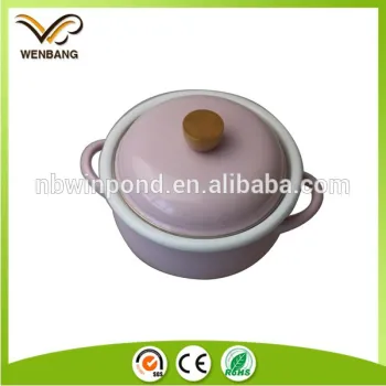 Fresh pink coated enamel rolled milk pot