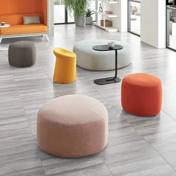 Custom Made Modern Fabric Upholstery Stool Ottomans Pouf