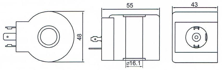 Dimension of BB16143007 Solenoid Coil: