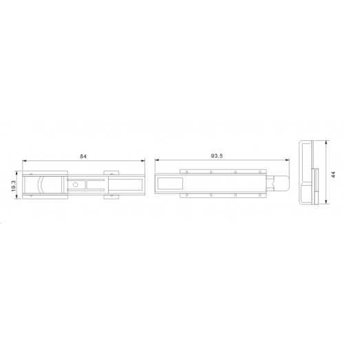 Flush bolt series Fission plastic