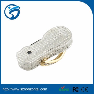 popular slipper metal usb flash disk with free logo printing