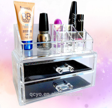 2015 modern fashion clear Acrylic vertical and drawer Jewelry Box made in china