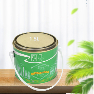 1.5L Color Printing Round Tinplate Jerry Can with Lock Ring Lid for Chemical and Paint Storage