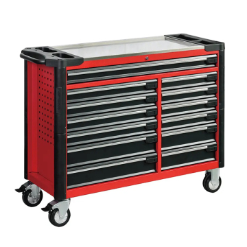 Two-Sided 13 Drawer Garage Tool Trolley with Stainless Steel Worktop: Your Ultimate Organization Solution