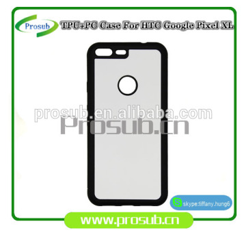 2d sublimation heat transfer PC +TPU silicon blank cell phone case for Prosub-HTC Google Pixel XL