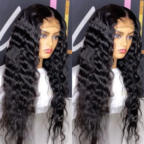 Wholesale Deep Curly Wave Lace Closure Wig Raw Brazilian Virgin Human Hair Yeswigs Hd Full Lace Front Wig Human Hair For Women