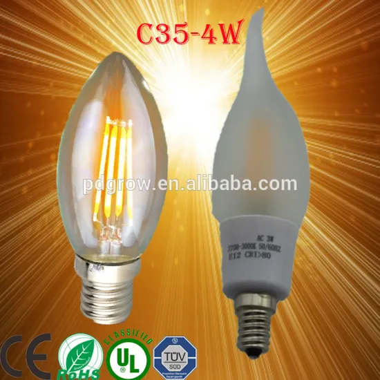 E14 Socket C35 2W LED Filament Pointed Candle Shape Lamp Light Bulbs, led filament bulb