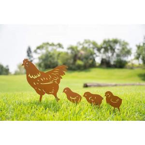 Poulet Yard Art Metal Stakes