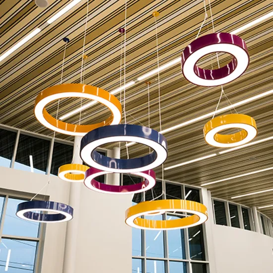 Modern Colorful LED Curved Chandelier for Office & Showroom
