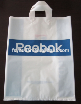 Soft loop plastic printed patch handle bags for shopping