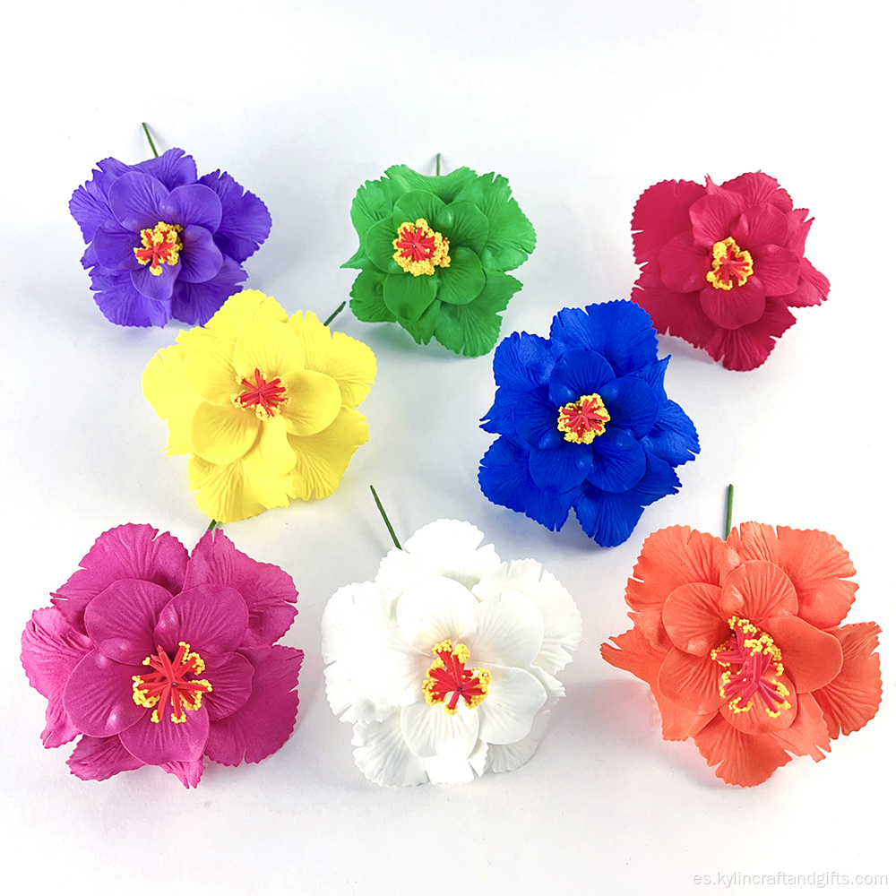 El cabello de la flor de hibisco de espuma de 2 capas hecha a mano