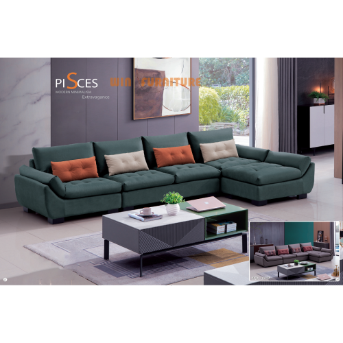 Living Room Furniture L-Shaped Corner Fabric Sofa