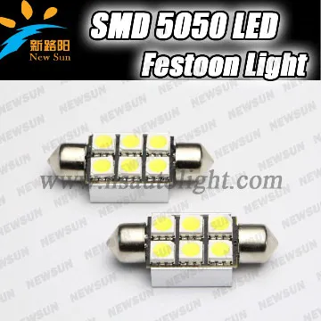 36mm 6SMD 5050 LED C5W CANBUS car Festoon Dome Light reading Lamp