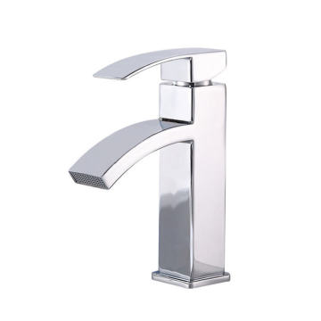 Brass Core Square Bathroom Basin Mixer Faucet
