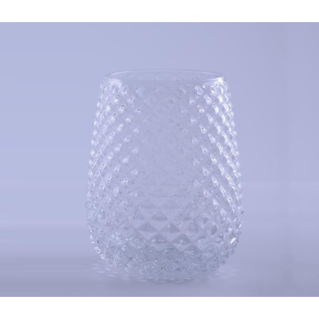 Clear Hobnail Highball Wine Glass Set