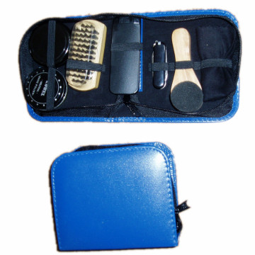 PU Leather Case Promotional Shoe Polish Kit Travel Shoe Care Set (JMC-337K)