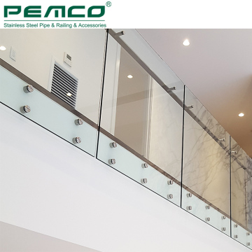 Indoor SS Frameless Stainless Steel Glass Staircase Railing