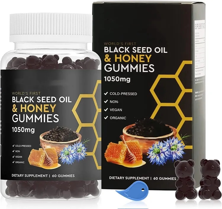 OEM/ODM Vegan Seed Oil Hair Nail Skin Growth Vitamin Supplement Immune Support Black Seed Oil Gummies