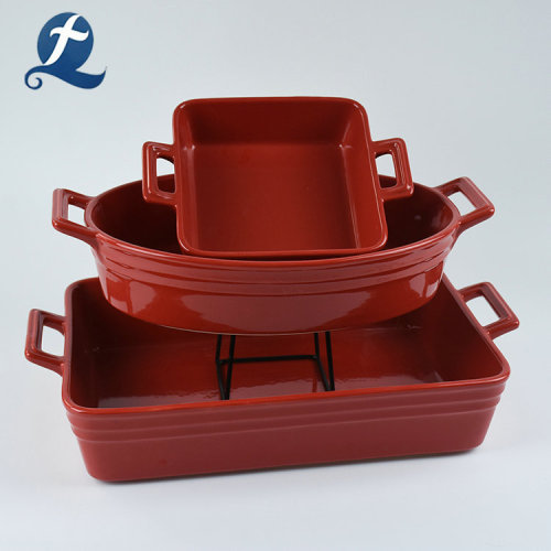 Dinnerware BakeWare Ceramic Baking Bandey Conjunto com alças