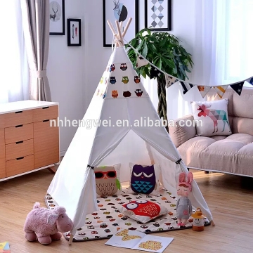 Wholesale white cotton canvas children kids play teepee tent
