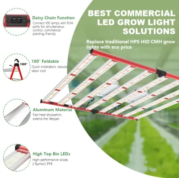 LED Hydroponic Plant Grow Light 8 bars 800W