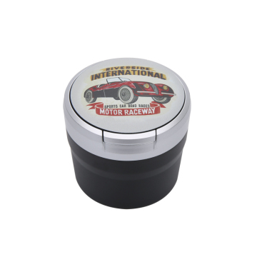 3-Color Round Portable Foldable Smokeless LED Black Car Ashtray - Factory Wholesale Prices