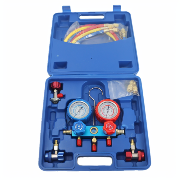 Glosok HVAC Tool Set: 3-Way AC Manifold Gauges for R22 and R410A Refrigerants