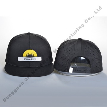 Custom 3D Embroidery Logo Snapback Caps: Wholesale Flat Brim 6 Panel Laser Hole Hats for Men